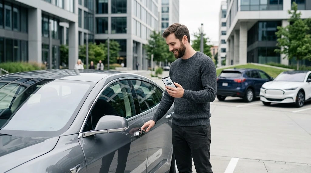 Driver accessing a vehicle through a flexible car subscription service